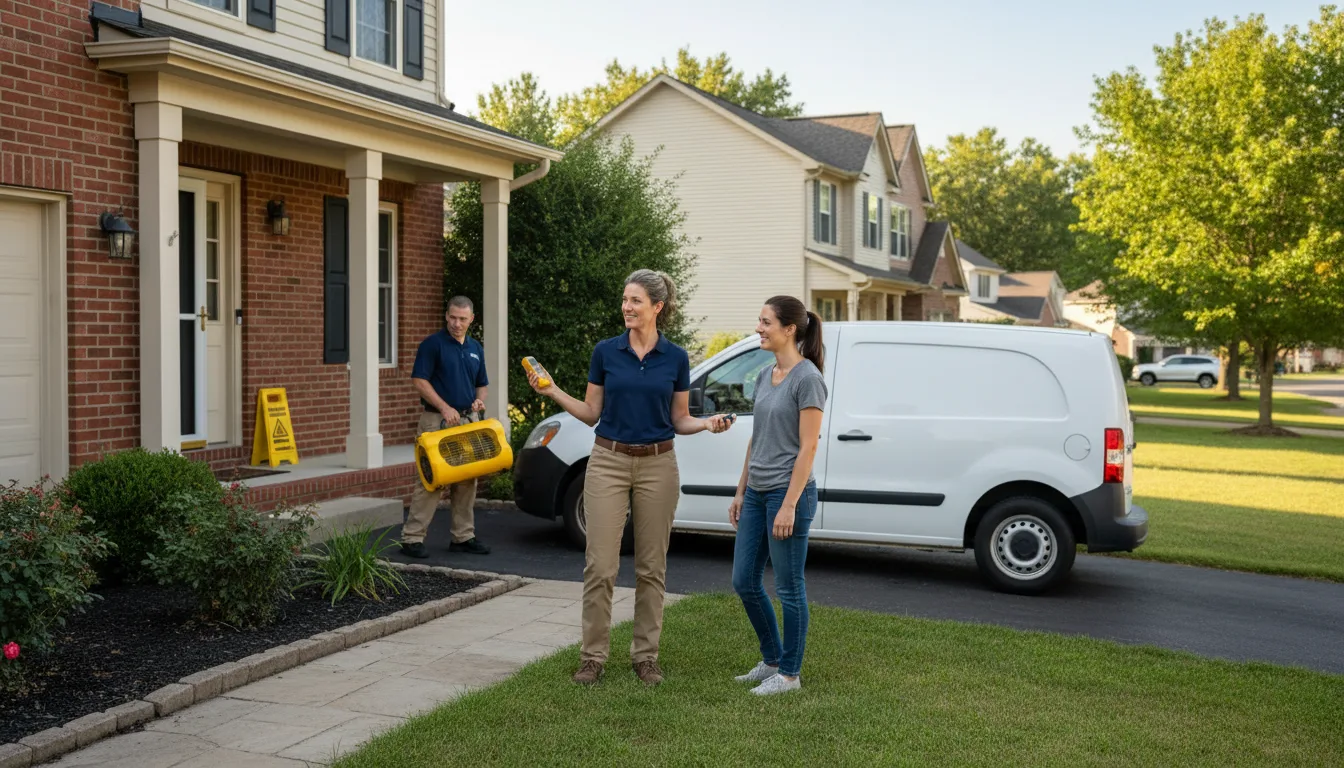 Residential water damage restoration in Sainte Marie, IL